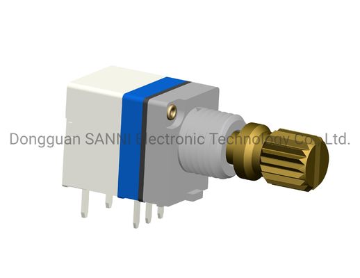 9mm Digital Incremental Encoder , Metal Shaft Rotary Encoder With Push Button